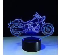 HPBN8 Ltd 3D Moto Night Light Lamp 7 cambiamento di colore LED USB touch Table Gift Kids Toys Decor decorazioni di Natale regalo di San Valentino regalo di compleanno