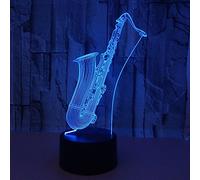 HPBN8 Ltd 3D Sax Night Light Lamp 7 cambiamento di colore LED USB touch Table Gift Decor decorazioni di Natale regalo di San Valentino regalo di compleanno