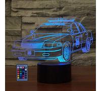 HPBN8 Ltd Creativo 3D Auto di Polizia Luce Della Notte LED Lampada 7/16 Colori USB Power Telecomando Interruttore Tattile Giocattoli per Bambini Decor di Natale Regalo di Compleanno