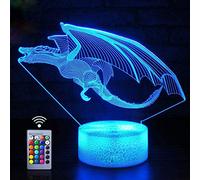 HPBN8 Ltd Creativo 3D Dinosauro Luce Della Notte LED Lampada 7/16 Cambiamento di Colore Lampada da Tavolo USB Alimentato Telecomando Giocattoli per Bambini Decor di Natale Regalo di Compleanno