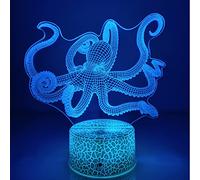 HPBN8 Ltd Illusione Ottica 3D Polpo Luce Della Notte LED Lampada 7 Cambiamento di Colore Lampada USB Power Interruttore Tattile Giocattoli per Bambini Decor di Natale Regalo di Compleanno