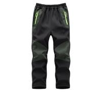 Hpbygstae Pantaloni Softshell per Bambini, Impermeabili, Antivento, per Bambini, per Il Tempo Libero, per Le attività all'Aria Aperta, Verde-M
