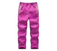 Hpbygstae Pantaloni Softshell per Bambini, Impermeabili, Antivento, per Bambini, per Il Tempo Libero, per Le attività all'Aria Aperta, Rosso rosa-3XL