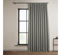HPD Half Price Drapes BOCH-LN-DW-P - Tenda oscurante extra larga in lino (1 pannello), 250 x 223 cm, BOCH-LN18513-84-DW, colore: grigio blazer