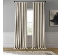 HPD Half Price Drapes BOCH-LN185-P oscuranti in Finto, Lunghe 213 cm, lussuose Tende in Lino per Camera da Letto e Soggiorno (1 Pannello), 127 x 213 cm, Betulla, W 50" x L 84" (1 Panels)