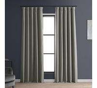 HPD Half Price Drapes FLCH-FMBO20129-96 - Tende oscuranti isolate termiche per camera da letto, tende di trattamento per finestre in lino firmate (1 pannello), colore: ardesia