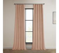 HPD Half Price Drapes Heritage - Tende in velluto felpato, lunghe 213 cm, oscuranti, per camera da letto e soggiorno, 127 x 213 cm (larghezza x lunghezza), 1 pannello, fiori di pesca