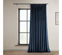 HPD Half Price Drapes Heritage - Tende in velluto felpato, lunghe 248 cm, oscuranti, per camera da letto e soggiorno, 100 x 248 cm (larghezza x lunghezza), 1 pannello, blu eterno