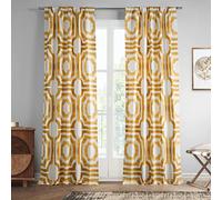 HPD Half Price Drapes PRTW-D23C-84 - Tenda in cotone stampato, 1 pannello, 50 x 84 cm, colore: Oro