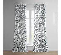 HPD Half Price Drapes Tende in Cotone di Lusso con Stampa Astratta Geometrica (1 Pannello), per Camera da Letto e Soggiorno, 137 x 213 cm (Larghezza x Lunghezza), Blu Ellis Astratto