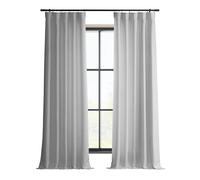 HPD Half Price Drapes Tende in finto lino italiano, lunghe 274 cm, oscuranti, per camera da letto e soggiorno, 127 x 274 cm, 1 pannello, colore: bianco tortora