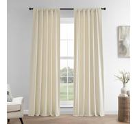 HPD Half Price Drapes Tende in Lino Francese, Tende oscuranti Lunghe 244 cm per Camera da Letto e Soggiorno, 127 x 244 cm, (1 Pannello), Avorio Anticato