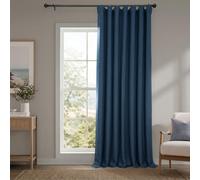HPD Half Price Drapes Tende oscuranti in finto lino, per camera da letto, lunghe 213 cm (1 pannello), 100 x 84 L, extra larghe, per soggiorno, decorazione per la casa, blu scuro scuro