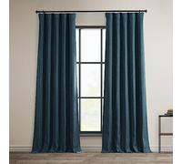HPD Half Price Drapes Tende oscuranti in finto lino, per camera da letto, lunghe 213 cm (1 pannello), 127 x 213 cm (larghezza x lunghezza), per soggiorno, decorazione per la casa, blu storia