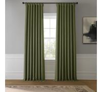 HPD Half Price Drapes Tende oscuranti in finto lino, per camera da letto, lunghe 213 cm (1 pannello), 127 x 213 cm (larghezza x lunghezza), per soggiorno, decorazione per la casa, verde Toscana