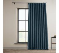 HPD Half Price Drapes Tende oscuranti in finto lino, per camera da letto, lunghe 248 cm (1 pannello), 100 x 96 cm, extra larghe, per soggiorno, decorazione per la casa, blu storia