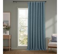 HPD Half Price Drapes Tende oscuranti in finto lino, per camera da letto, lunghe 274 cm (1 pannello), 100 W x 108 L, extra larghe, per soggiorno, decorazione per la casa, colore: blu Reverie
