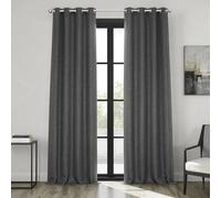 HPD Half Price Drapes Tende oscuranti in lino con occhielli, lunghe 248 cm, per camera da letto e soggiorno (1 pannello), 127 x 227 cm, colore ghiaia scura, misto poliestere, 127 x 238 cm