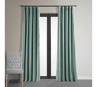 HPD Half Price Drapes Tende oscuranti in velluto, lunghe 213 cm, bloccano il calore e la luce, oscuranti, per camera da letto e soggiorno (1 pannello), 137 x 213 cm (larghezza x lunghezza), blu