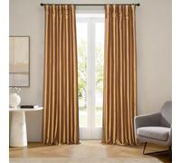 HPD Half Price Drapes Tende oscuranti per camera da letto, in taffetà di seta sintetica, 127 x 274 cm (1 pannello), PTCH-BO404-108, Golden Spice