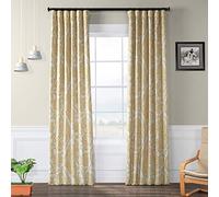 HPD Half Price Drapes Tende oscuranti stampate per camera da letto, soggiorno, 127 x 248 cm (1 pannello), BOCH-KC16072C-96, Tea Time Yellow Gold