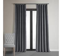 HPD Half Price Drapes Tende oscuranti termiche in velluto per soggiorno, lunghe 305 cm, 1 tasca per asta, isolanti, per camera da letto, 50 x 120 L, distanza blu grigio
