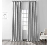 HPD Half Price Drapes Tende oscuranti vintage per camera da letto, 248 cm, termiche, in tessuto di lino, con blocco della luce, 1 pannello, 127 x 238 cm, grigio millennial