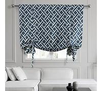HPD Half Price Drapes Tendina parasole per finestra, 117 x 160 cm, cotone stampato Martinica, PRCT-TUD07D-63 (1 pannello), blu Martinica