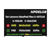 HPDELGB Schermo di ricambio per Lenovo IdeaPad Flex 5-15ITL05 5-15IIL05 5-15ALC05 Series 81X3 82HT 81X30 5D10S39643 LCD Touch Screen Digitizer Assembly Bezel con scheda FHD (connettore 1920 x 1080-30