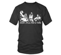 HPDFRRUYIOO Crosby Stills Nash & Young T-Shirt David Crosby Unisex Folk Tee Déjà VuBlack3XL