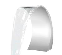 HPDTZ Fontana a cascata in acciaio inox per piscina, stagno, fontana da giardino, 30 x 60 cm, argento con filettatura interna da 5,08 cm, per decorazione e tranquillità