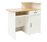 HPDTZ Receptionist Front Desk, tavolo da reception commerciale, tavolo da reception per ufficio, negozio, reception, bancone, 100 x 50 x 100 cm, tavolo da ufficio con spazio di archiviazione, luce a