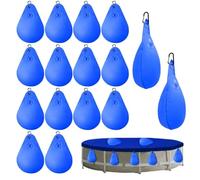 Hperu 16 Sacchi per Acqua per Copertura Piscina con Foro, Pesi per Copertura per Piscina in PVC Spesso a Tenuta stagna, Sacco per Acqua Resistente antigelo sospeso per Fuori Terra Invernale - Pesi