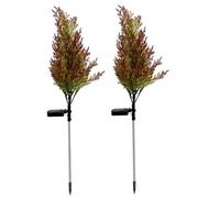 Hperu Albero di Natale Solare all'aperto 2 Pezzi LED 600Mah Ip65 Luci di Natale solari Impermeabili Decorazioni per Il Percorso del Cortile - Albero