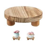 Hperu Alzata per piante, 6 alzate rotonde in legno, piccolo supporto per piante da interno, supporto per vaso di fiori, vassoio per fioriera, torta decorativa in legno per giardino, display da tavolo