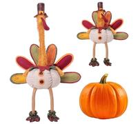 Hperu Animale di peluche di tacchino con collo retrattile, divertente decorazione in stoffa per il Ringraziamento per la fattoria del raccolto autunnale - Decorazioni per il Ringraziamento