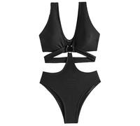 Hperu Bikini per Donne Bikini Monopezzo Bikini V Neck sui Costumi da Bagno Sleeveless Sexy Baming per Donne con Brassiere Pad, s