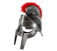 Hperu Casco Spartan piumato 11, 4 pollici, antico elmetto romano vichingo medievale, costume da soldato oggetto di costume per il gioco di ruolo di Halloween Gioca in materia di feste costre - spa