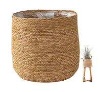 Hperu Cesto per fioriera in vimini - Cesto per fioriera in vimini per piante da interno, vaso per piante rattan naturale da 8, 66 pollici con rivestimento plastica, decorativo per la decorazione dom