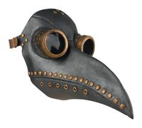 Hperu Costume da medico della peste, maschera da medico della peste in lattice Steampunk costume a naso lungo, maschera di Halloween regolabile per cosplay di Halloween, nero e marrone
