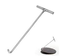 Hperu Gancio tombino Chiave del misuratore dell'Acqua, 15x5,9 Gancio di Copertura del tombino in Acciaio Inossidabile ad Servizio Pesante, Sollevatore di Copertura del tombino Non Slitta