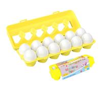 Hperu Giocattolo a Forma di, 12 Pezzi di Giocattoli educativi abbinati alle Uova di Pasqua - Set di apprendimento per Il riconoscimento di Colori e Forme per i più Piccoli - Uova abbinate