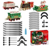 Hperu Il Treno dell'albero di Natale Crea Vapore Attorno all'albero con Suoni Luminosi 3 Regali di Simulazione di Carrozza per Bambini Senza Batteria - Treno di Natale