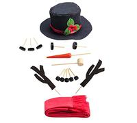 Hperu Kit di Decorazione Pupazzo di Neve da 16 Pezzi, Giocattoli per Feste Invernali con Accessori per Decorazioni Natalizie - Set da Vestire Pupazzo di Neve di Natale