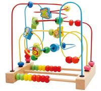 Hperu Labirinto di Perline, Labirinto di Perline di Legno con Forme di Animali Colorati e Cerchi di Montagne Russe, Giocattolo Educativo per Apprendimento del Conteggio per Bambini da 1 a 3 Anni
