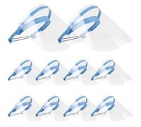 Hperu Maschera protettiva riutilizzabile antiappannamento da 10 pezzi, protezione protettiva in plastica trasparente ribaltabile regolabile per la sanità e il lavoro