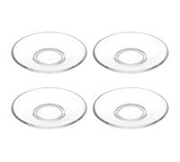 Hperu Piattini in vetro trasparente da 4 pezzi Piattini in vetro rotondi piccoli da 3, 5 pollici Lavabili riutilizzabili Piattino multiuso per tè Dessert Snack Frutta, Piatto