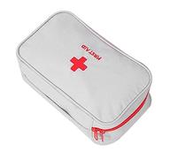 Hperu Piccolo kit di sopravvivenza, mini borsa per kit di pronto soccorso, scatola vuota per pillole da viaggio, per forniture da esterno, campeggio e di emergenza, custodia compatta grigia