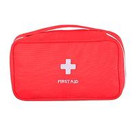 Hperu Piccolo kit di sopravvivenza, mini borsa per kit di pronto soccorso, scatola vuota per pillole da viaggio, per forniture da esterno, campeggio e di emergenza, custodia compatta rossa