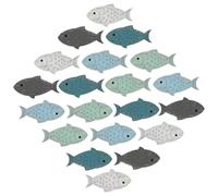 Hperu Set da 20 Pezzi Decorazioni da Parete con Pesci in Legno, Accenti costieri Adesivi a Tema Nautico da 3, 2x1, 6 Pollici per Soggiorno e Camera da Letto, Decorazioni in Stile Spiaggia